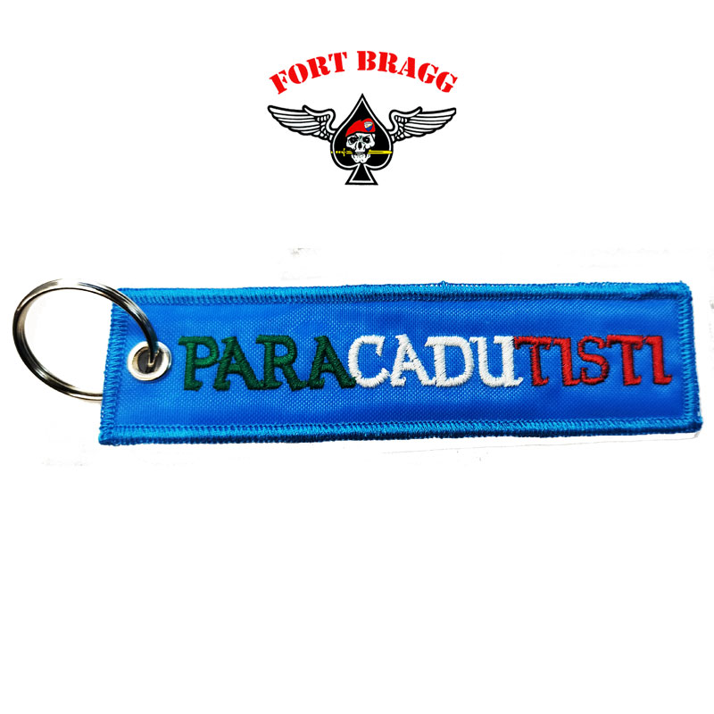 PORTACHIAVI STOFFA CON SCRITTA PARACADUTISTI TRICOLORE