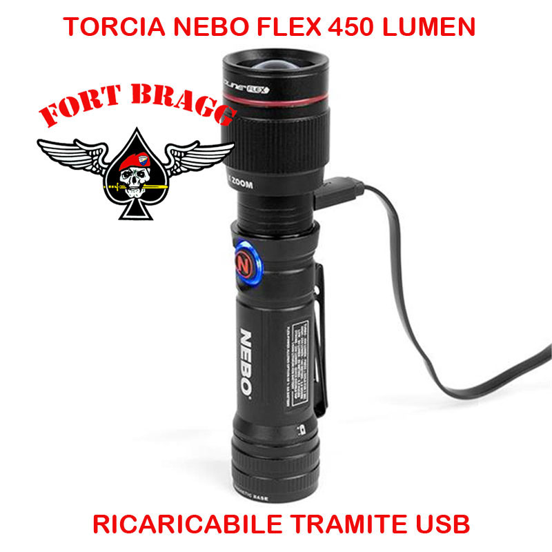 TORCIA NEMO FLEX 450 LUMEN RICARICABILE